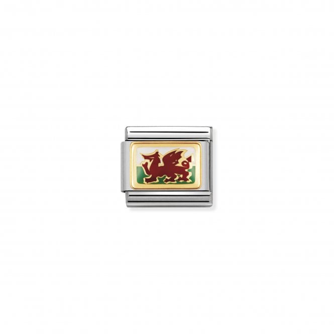 NOMINATION ITALY Classic Yellow Gold & Enamel Wales Charm