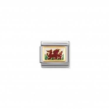 Classic Yellow Gold & Enamel Wales Charm