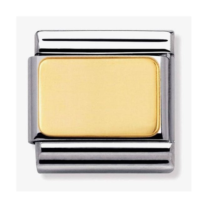 NOMINATION ITALY Classic Yellow Gold Engravable Plate Charm