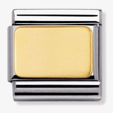 Classic Yellow Gold Engravable Plate Charm