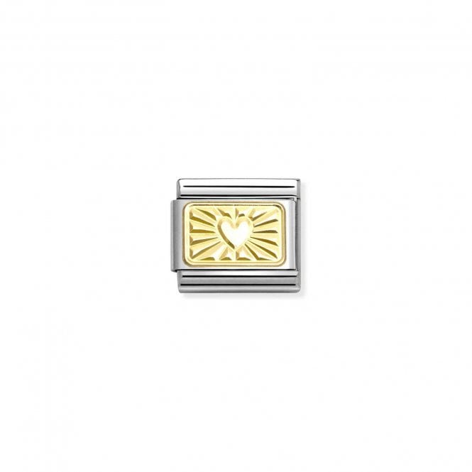 NOMINATION ITALY Classic Yellow Gold Etched Heart Charm