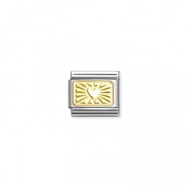 Classic Yellow Gold Etched Heart Charm
