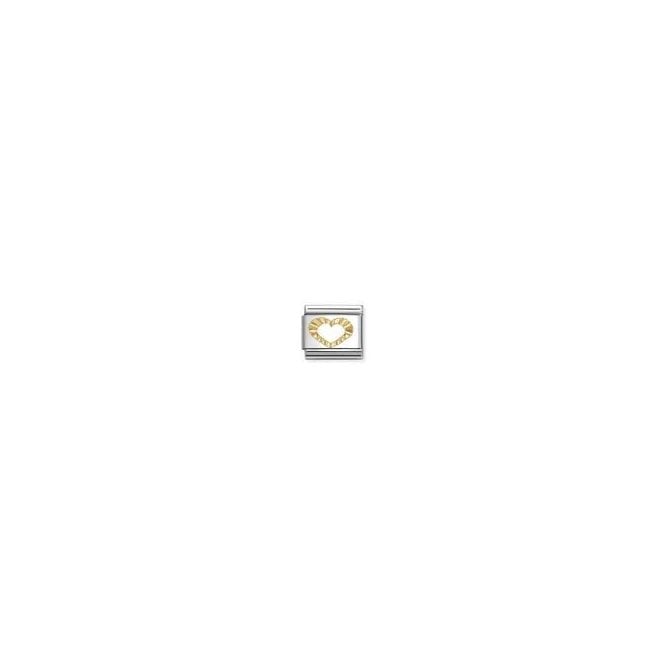 NOMINATION ITALY Classic Yellow Gold Etched Heart Charm