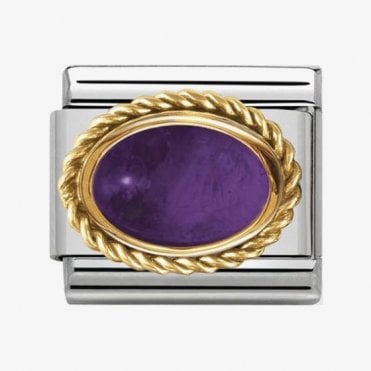 Classic Yellow Gold February Birthstone Charm