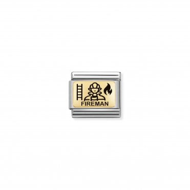 Classic Yellow Gold Fireman Charm