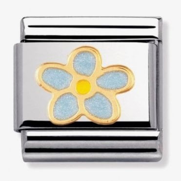Classic Yellow Gold Forget-Me-Not Flower Charm