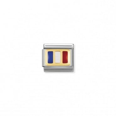 Classic Yellow Gold France Flag Charm