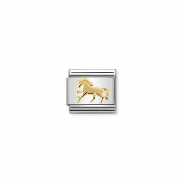 Classic Yellow Gold Galloping Horse Charm
