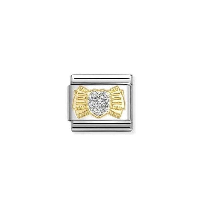 NOMINATION ITALY Classic Yellow Gold Glitter Heart Bow Charm