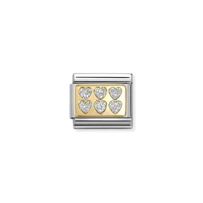 NOMINATION ITALY Classic Yellow Gold Glitter Hearts Charm