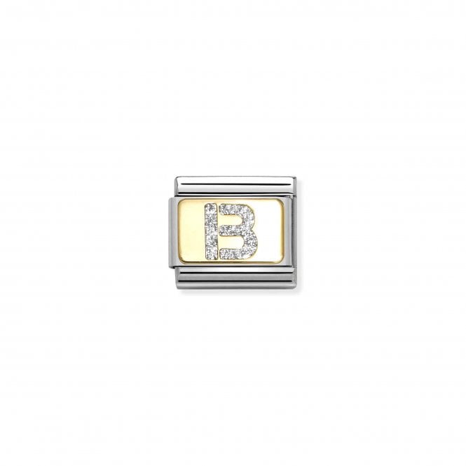 NOMINATION ITALY Classic Yellow Gold Glitter Letter B Charm