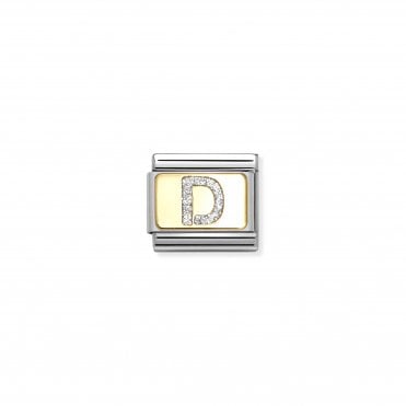 Classic Yellow Gold Glitter Letter D Charm