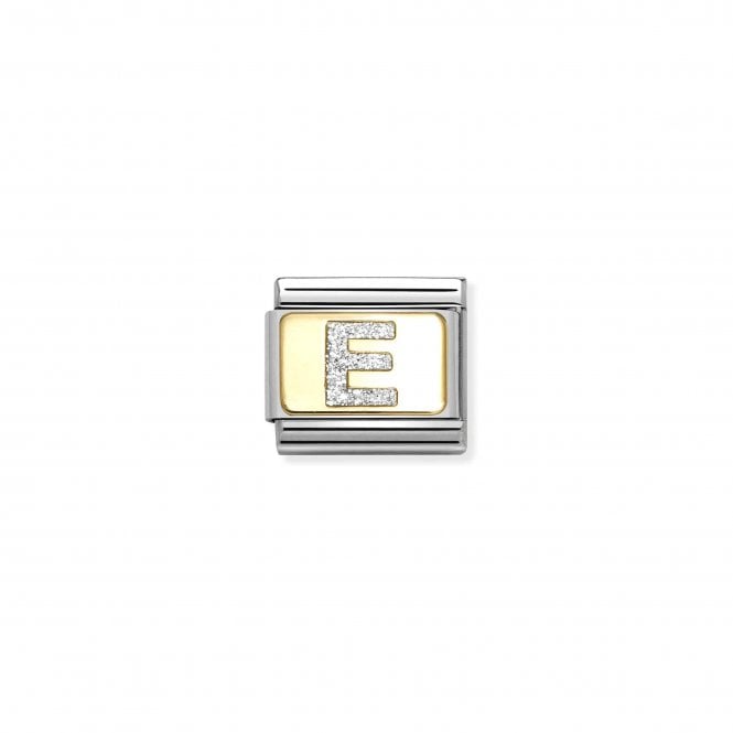 NOMINATION ITALY Classic Yellow Gold Glitter Letter E Charm