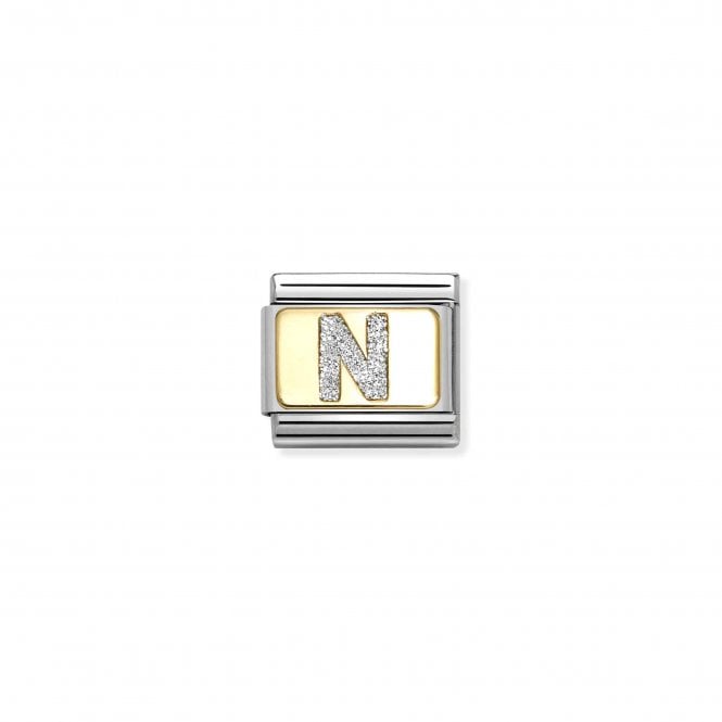 NOMINATION ITALY Classic Yellow Gold Glitter Letter N Charm