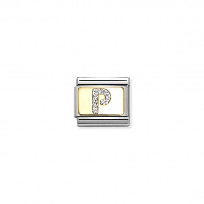NOMINATION ITALY Classic Yellow Gold Glitter Letter P Charm