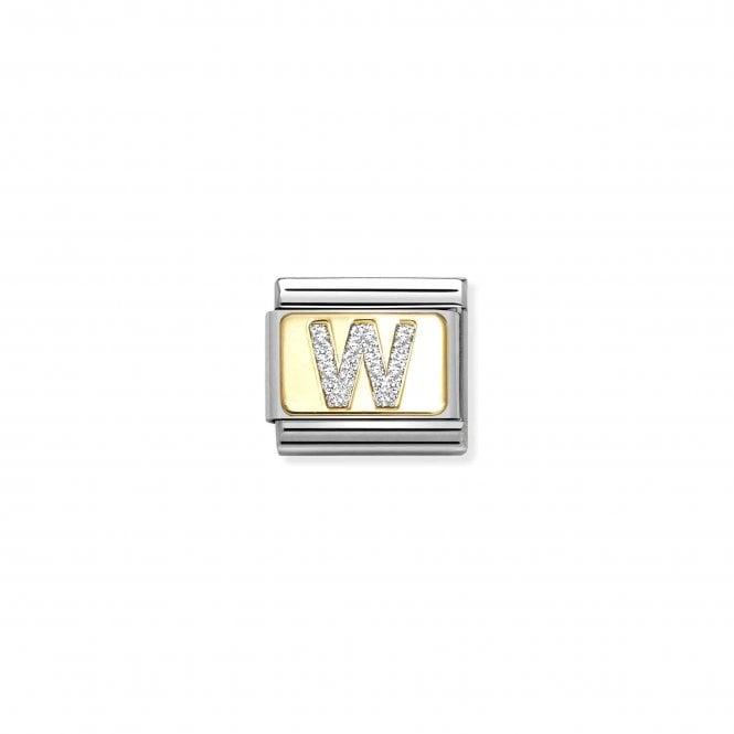 NOMINATION ITALY Classic Yellow Gold Glitter Letter W Charm