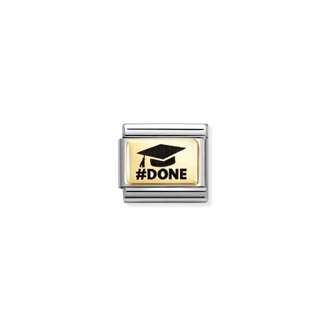 NOMINATION ITALY Classic Yellow Gold Graduation Hat #DONE Charm