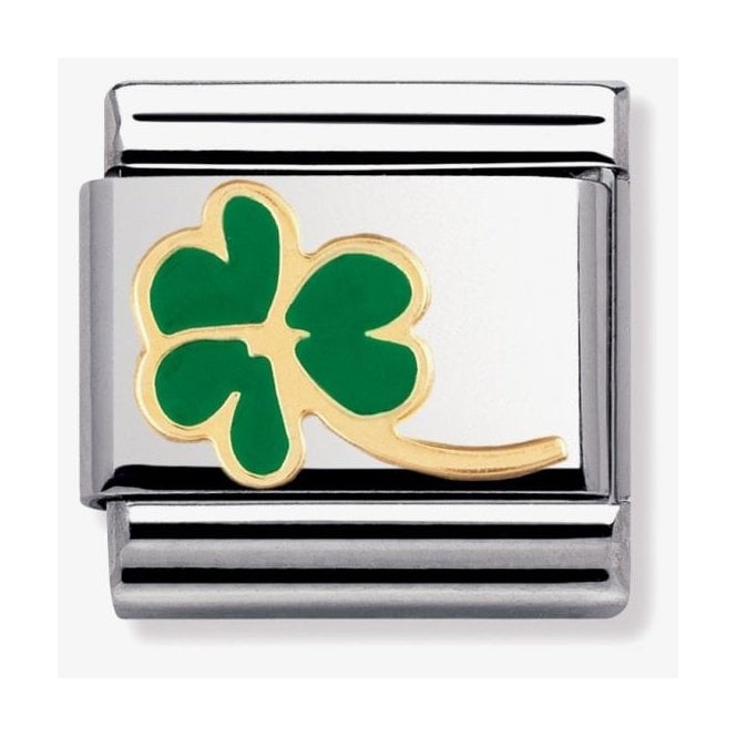 NOMINATION ITALY Classic Yellow Gold Green Clover Charm