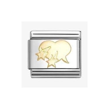 Classic Yellow Gold Heart Speech Bubble Charm