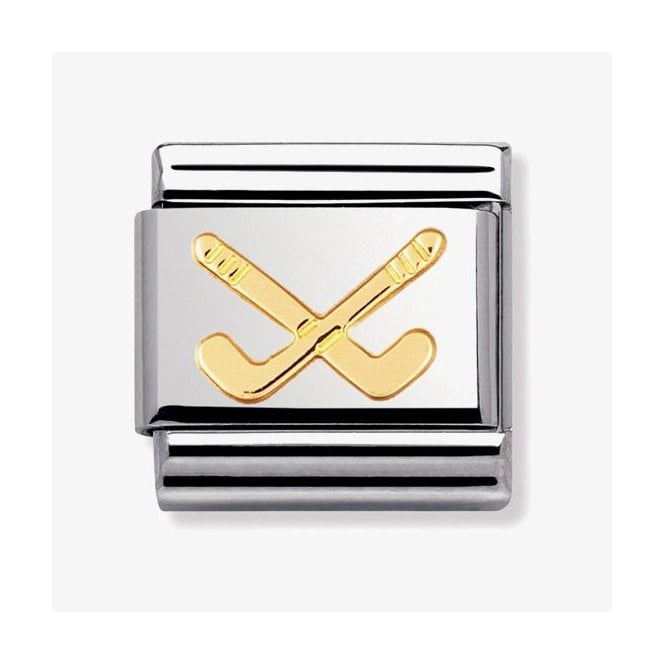 NOMINATION ITALY Classic Yellow Gold Hockey Clubs Charm