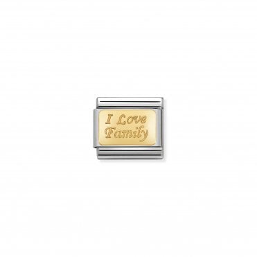 Classic Yellow Gold I Love Family Charm