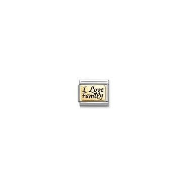 Classic Yellow Gold I love Family Charm