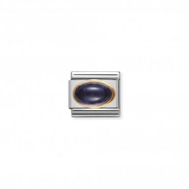 Classic Yellow Gold Iolite Stone Charm