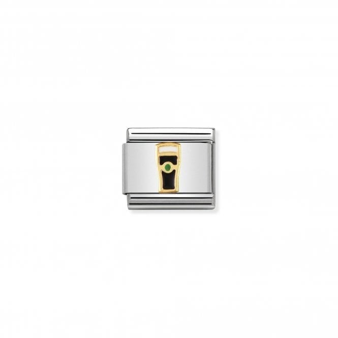 NOMINATION ITALY Classic Yellow Gold Irish Beer with Enamel Charm