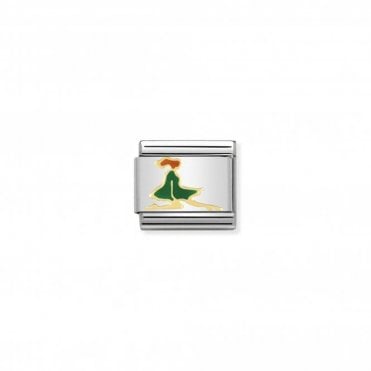 Classic Yellow Gold Irish Dancer with Enamel Charm