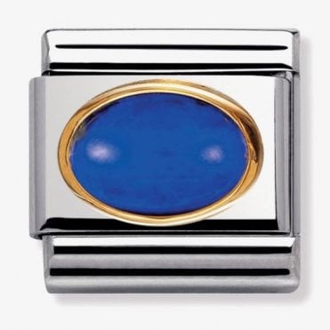 Classic Yellow Gold Lapis Lazuli Charm