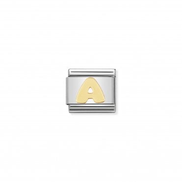Classic Yellow Gold Letter A Charm