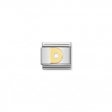 Classic Yellow Gold Letter D Charm