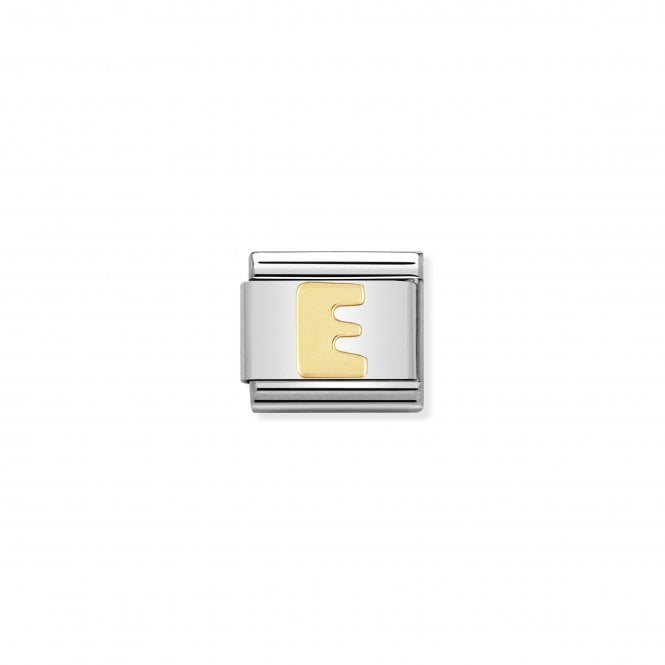 NOMINATION ITALY Classic Yellow Gold Letter E Charm