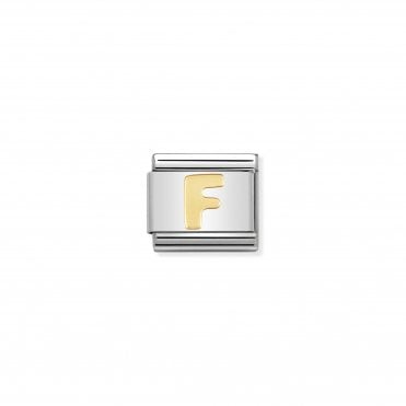Classic Yellow Gold Letter F Charm