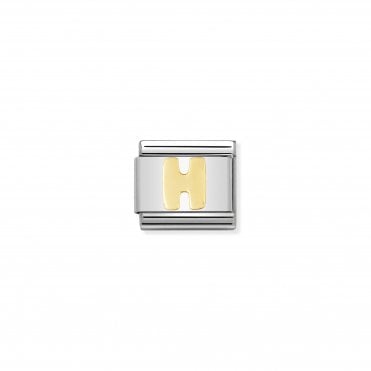 Classic Yellow Gold Letter H Charm