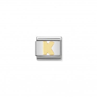 Classic Yellow Gold Letter K Charm
