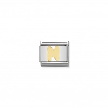 Classic Yellow Gold Letter N Charm