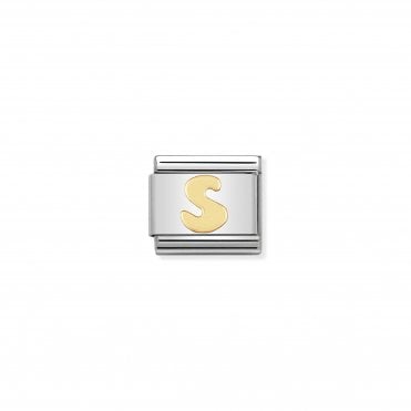 Classic Yellow Gold Letter S Charm
