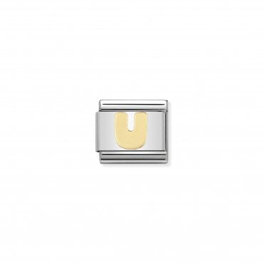Classic Yellow Gold Letter U Charm
