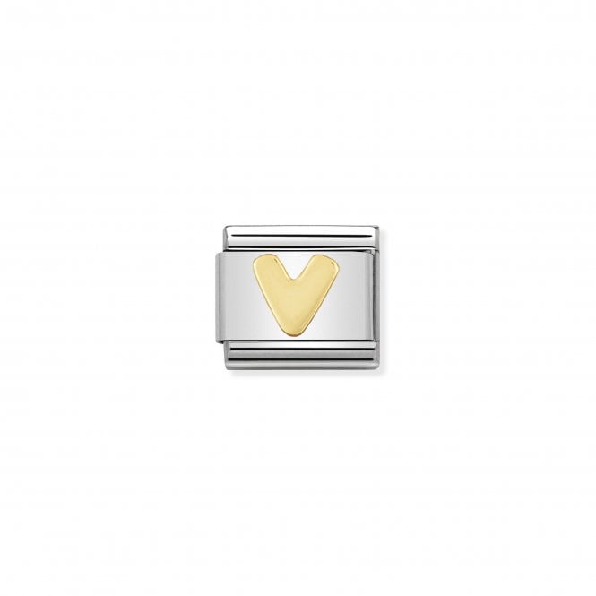 NOMINATION ITALY Classic Yellow Gold Letter V Charm