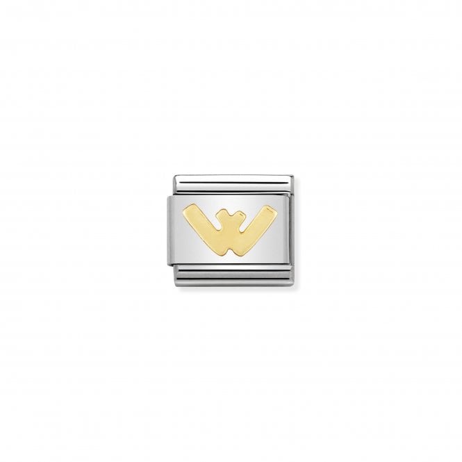 NOMINATION ITALY Classic Yellow Gold Letter W Charm
