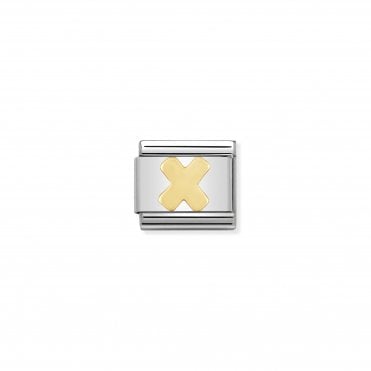 Classic Yellow Gold Letter X Charm
