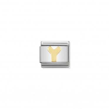 Classic Yellow Gold Letter Y Charm