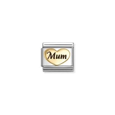Classic Yellow Gold Mum Heart Charm