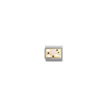 Classic Yellow Gold Pink Hot Air Balloon Charm