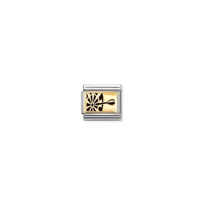NOMINATION ITALY Classic Yellow Gold PVD & Black Enamel Darts Charm