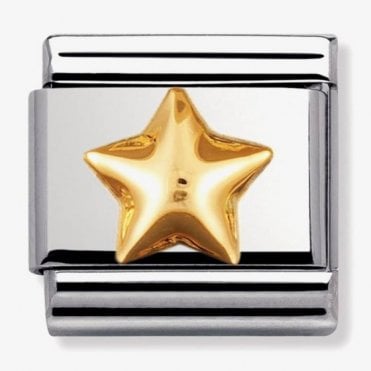 Classic Yellow Gold Raised Star Charm