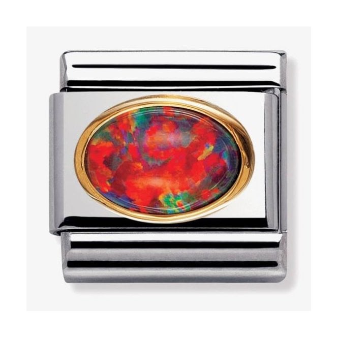NOMINATION ITALY Classic Yellow Gold Red Opal Stone Charm