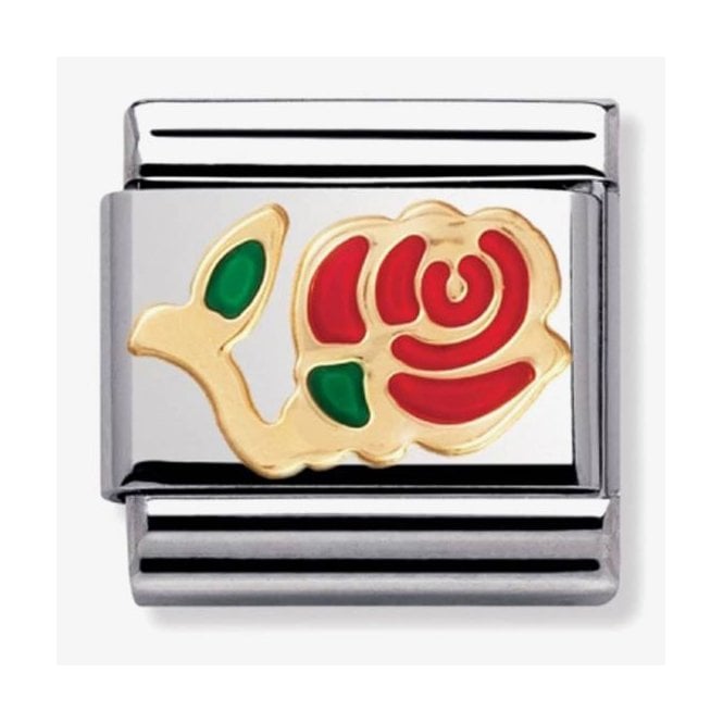 NOMINATION ITALY Classic Yellow Gold Red Rose Charm