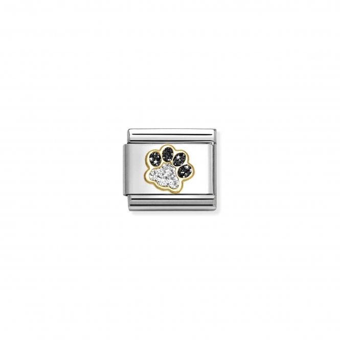NOMINATION ITALY Classic Yellow Gold Silver Glitter Pawprint Charm